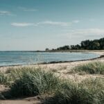 Pusta, dzika plaża nad spokojnym Morzem Bałtyckim