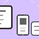 Ikony telefonu, monitora i karty płatniczej na fioletowym tle